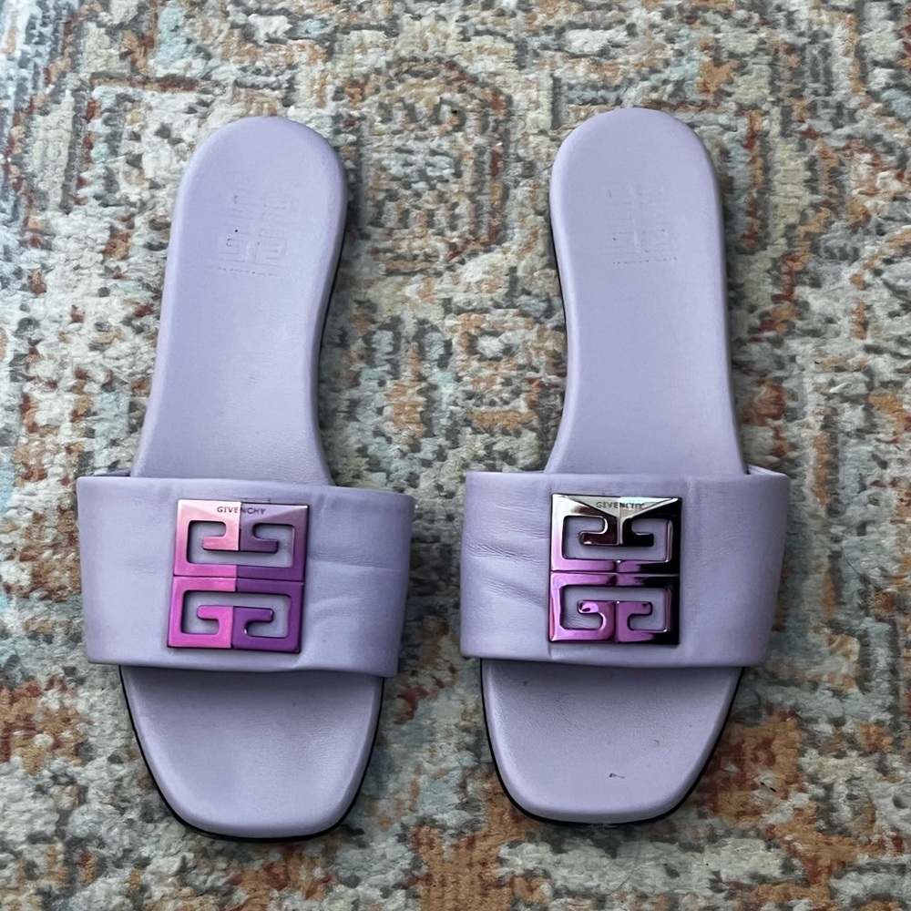 Givenchy Lavender Slide Sandals